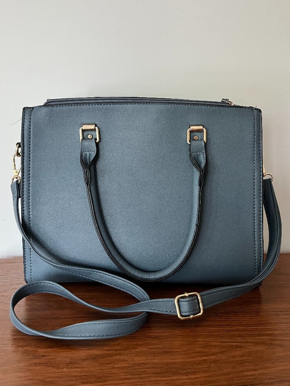 Mathew + Julian Blue Tote Bag Slate Blue